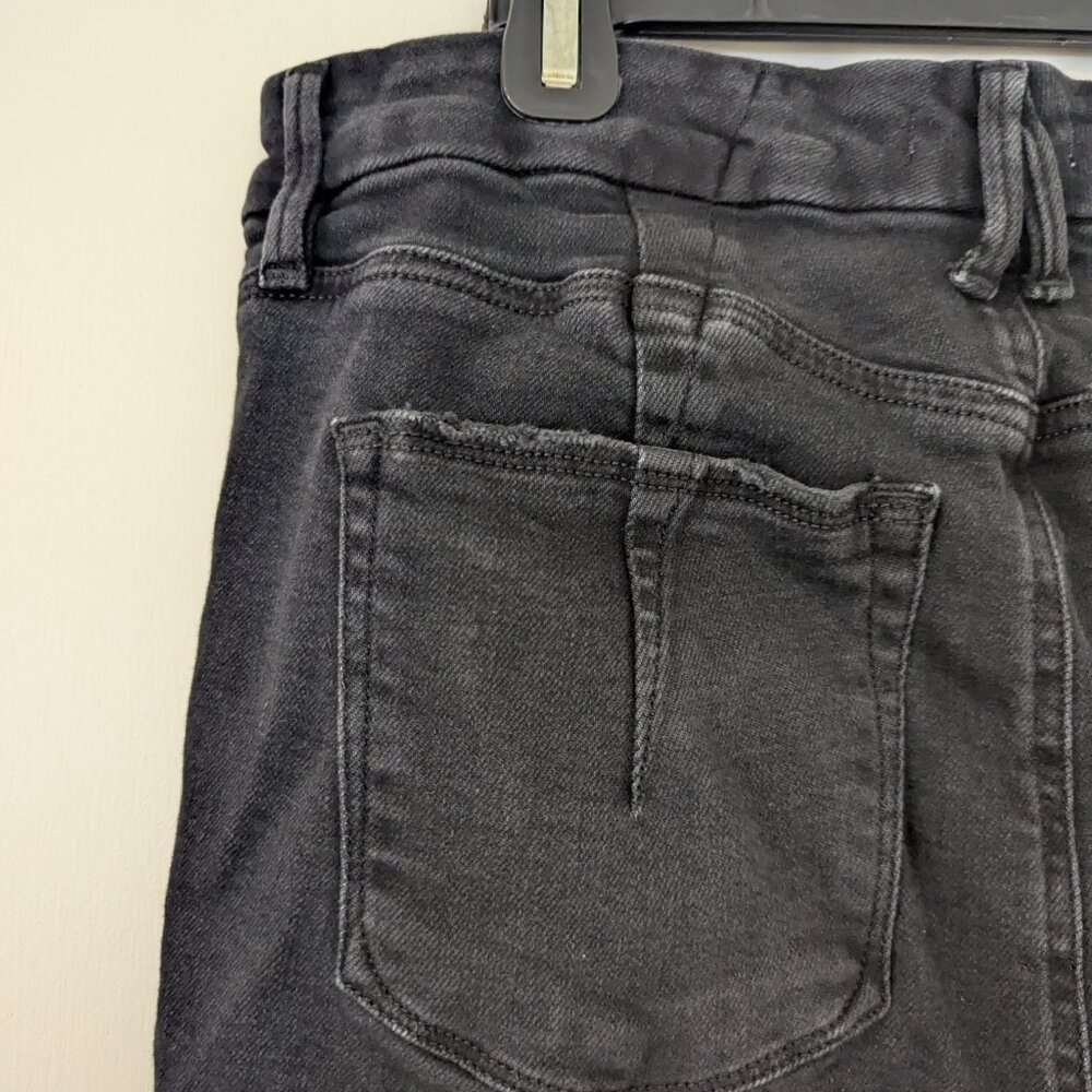 Good American black jeans, raw hem, button fly, kick crop - Size 14 - Picture 4 of 8